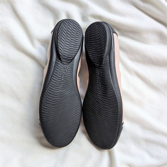 Clarks Rena Jazz Ballet Flats Ballerina Flats Shoes Black & Beige Leather Sz 8 - Picture 8 of 13
